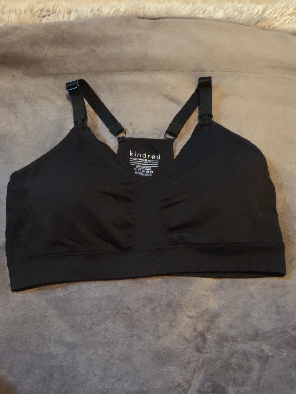 Kindred Bravely Black Seamless Nursing Bralette with Adjustable Straps